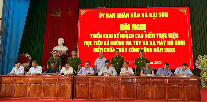 Xã Đại Sơn: Triển khai cao điểm thực hiện mục tiêu “Xã không ma túy”, ra mắt mô hình “Điểm chữa cháy công cộng”